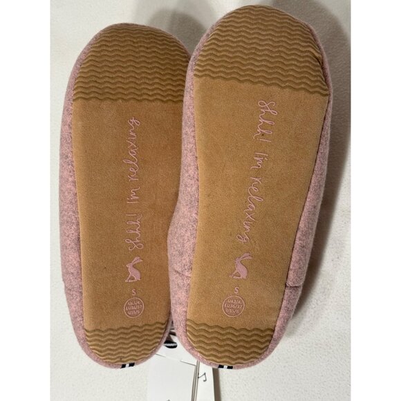 Joules Pink Golden Retriever Dog Embroidered Fur Lined Slipper Slippet pup S 5 6 - Picture 6 of 14